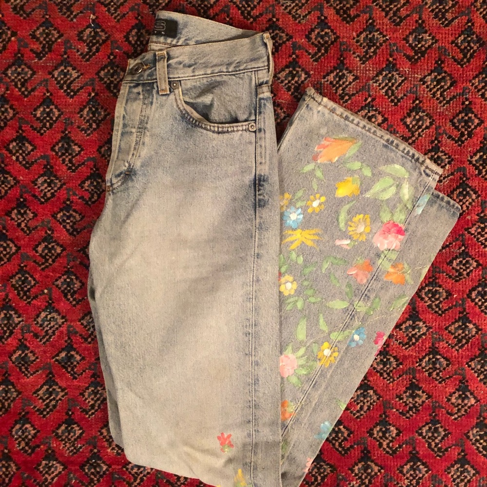 vintage hand painted jeans!